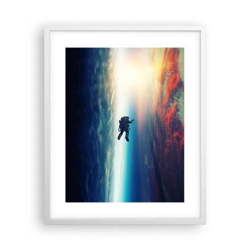 Poster in einem weißen Rahmen - Sich dem Universum stellen - 40x50 cm
