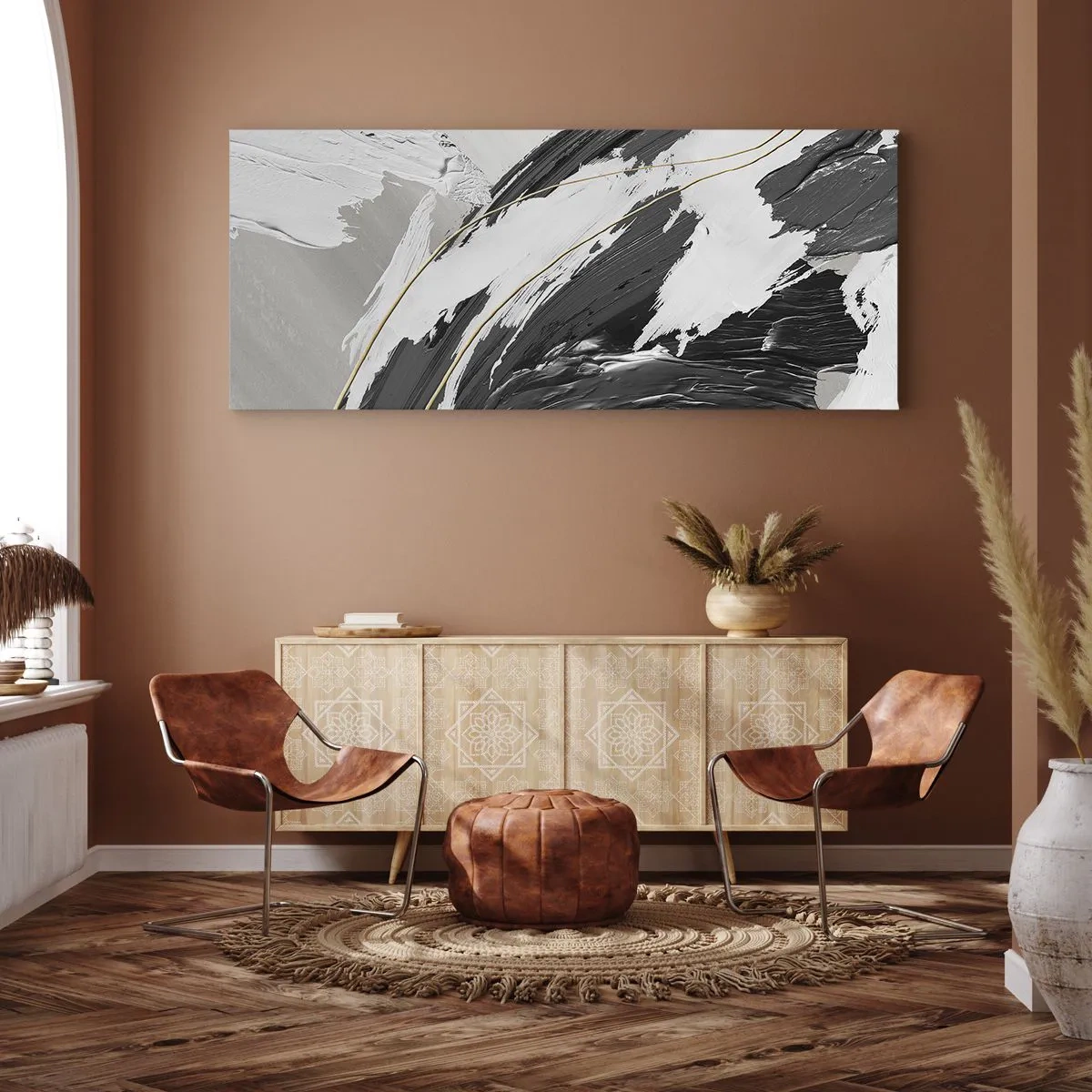 Bild auf Leinwand - Leinwandbild - Abstraktion in großem Stil - 100x40 cm