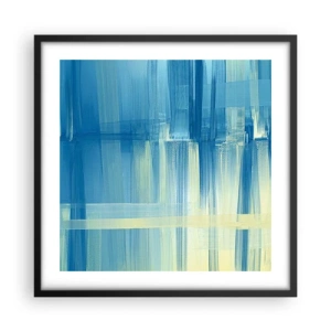 Poster in einem schwarzem Rahmen - Komposition in Türkis - 50x50 cm