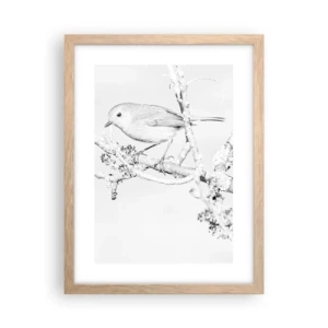 Poster in einem Rahmen aus heller Eiche - Wintermorgen - 30x40 cm