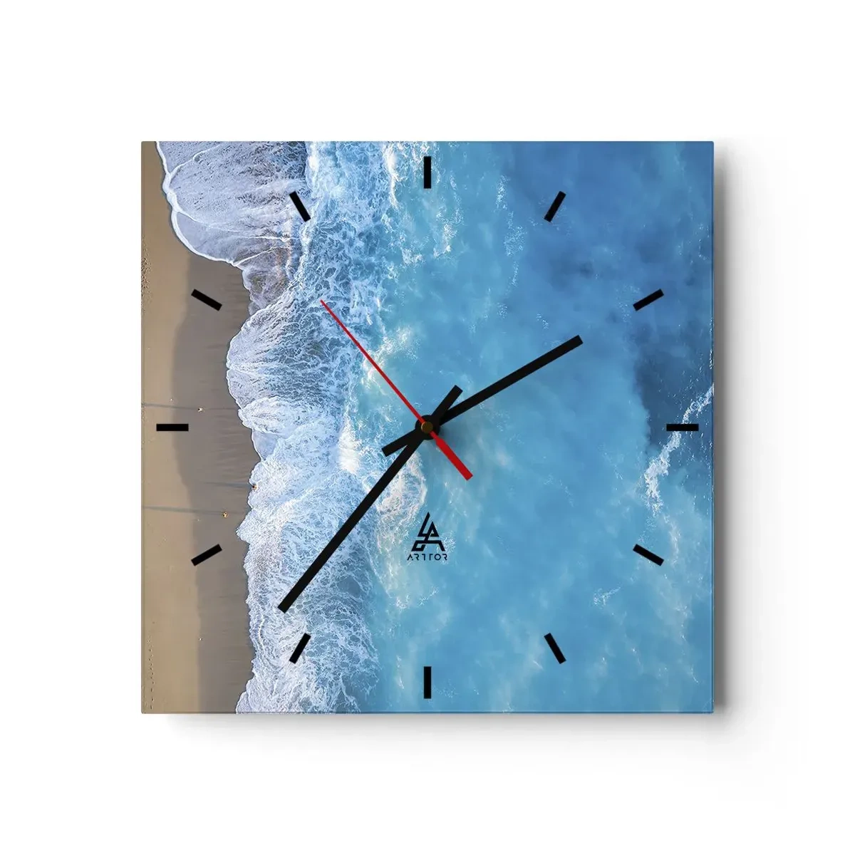 Wanduhr - Glasuhr - Die Kraft des Blaus - 40x40 cm