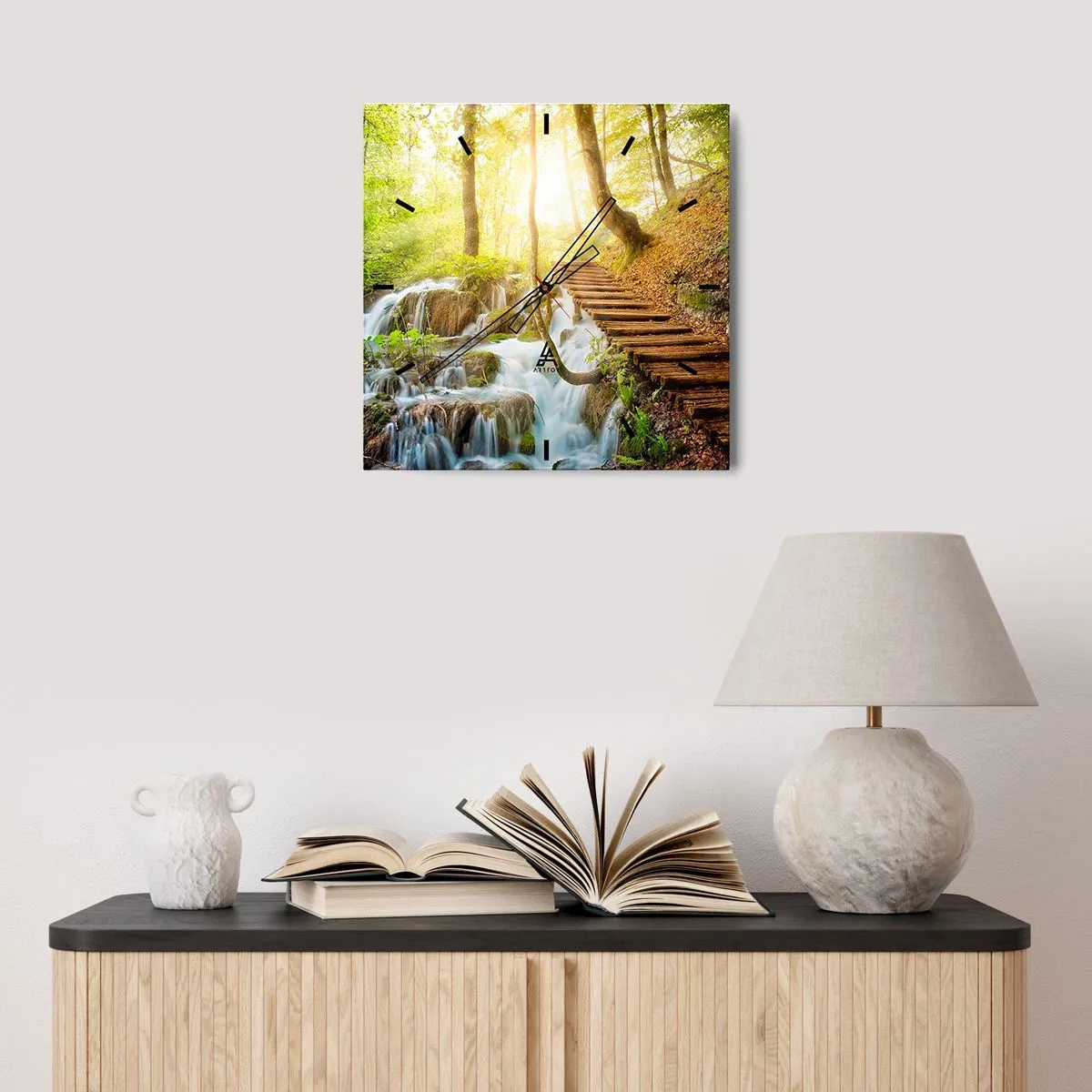 Wanduhr - Glasuhr - Eine ersehnte Kühle - 30x30 cm