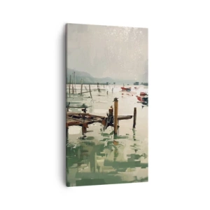 Bild auf Leinwand - Leinwandbild - Durchnässt in einem geschmolzenen Mond - 45x80 cm