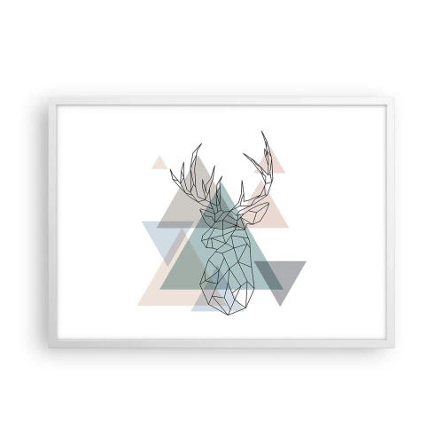 Poster in einem weißen Rahmen - In einem geometrischen Wald - 70x50 cm