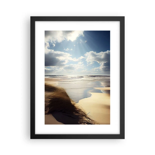 Poster in einem schwarzem Rahmen - Strand, wilder Strand - 30x40 cm