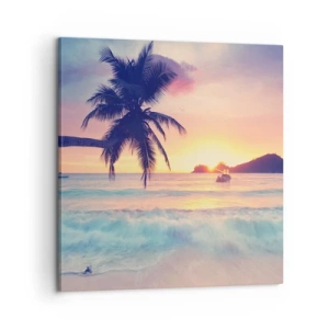 Bild auf Leinwand - Leinwandbild - Ein Abend in der Bucht - 60x60 cm