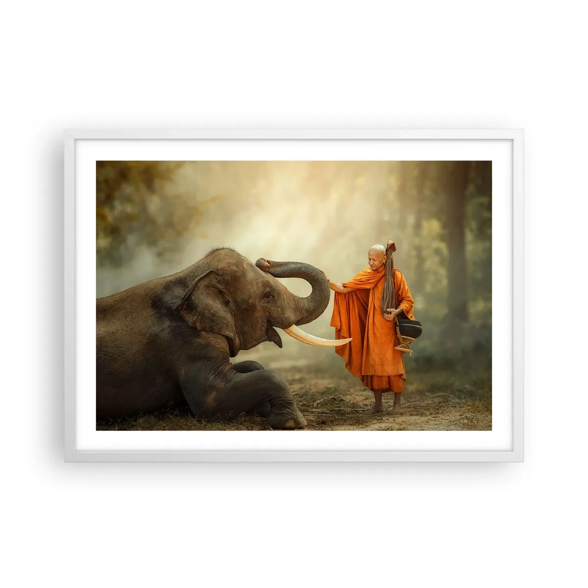 Poster in einem weißen Rahmen - Treffen unterwegs - 70x50 cm