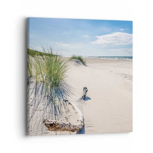 Bild auf Leinwand - Leinwandbild - Der schönste Strand? Ostsee-Strand - 40x40 cm