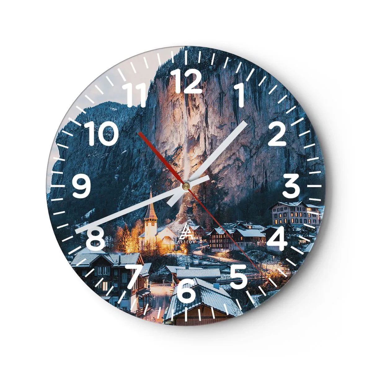 Wanduhr - Glasuhr - Der leuchtende Geist des Winters - 30x30 cm