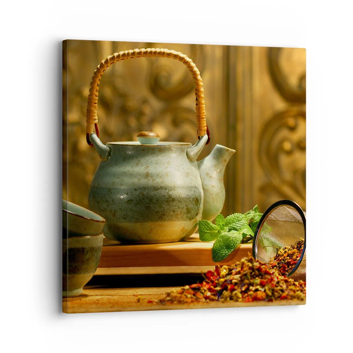 Bild auf Leinwand - Leinwandbild - Abhandlung über das Teetrinken - 30x30 cm