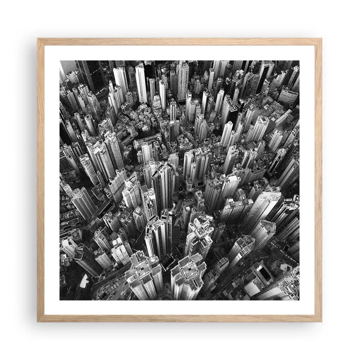 Poster in einem Rahmen aus heller Eiche - Immer höher und höher - 60x60 cm