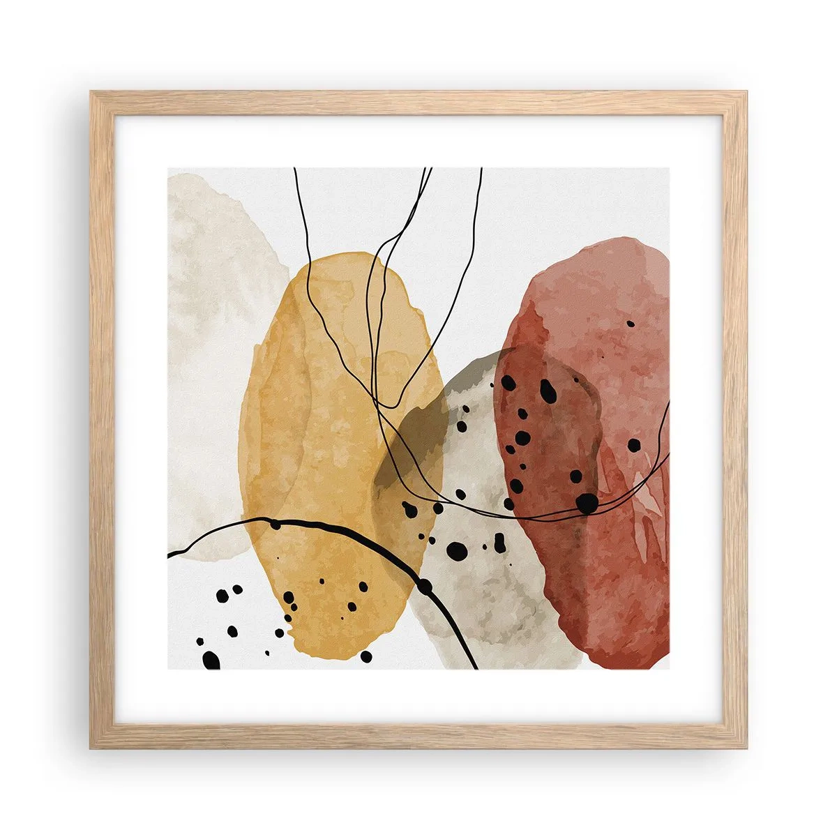 Poster in einem Rahmen aus heller Eiche - Wie leichte, transparente Luft - 40x40 cm