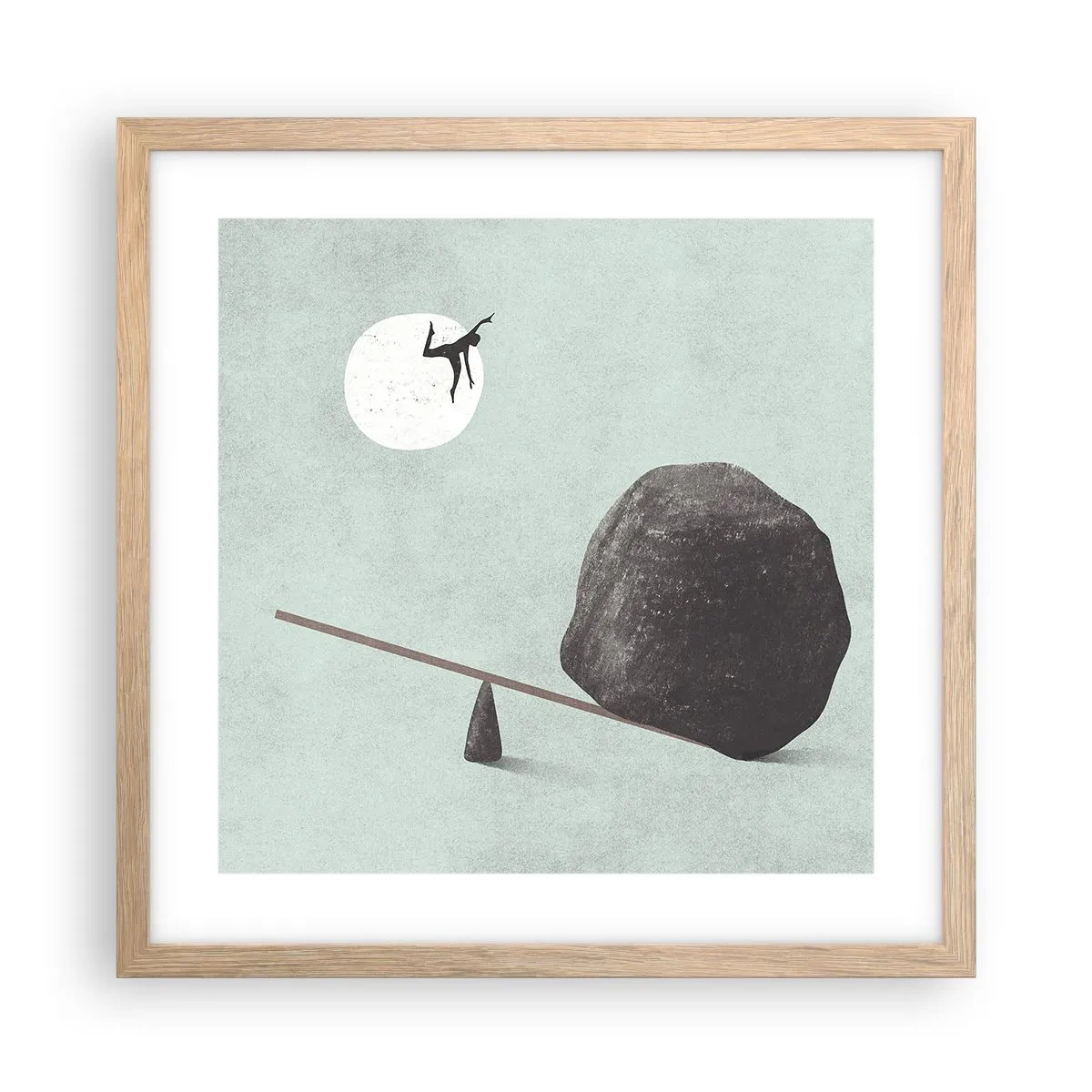 Poster in einem Rahmen aus heller Eiche - Erfüllte Träume - 40x40 cm