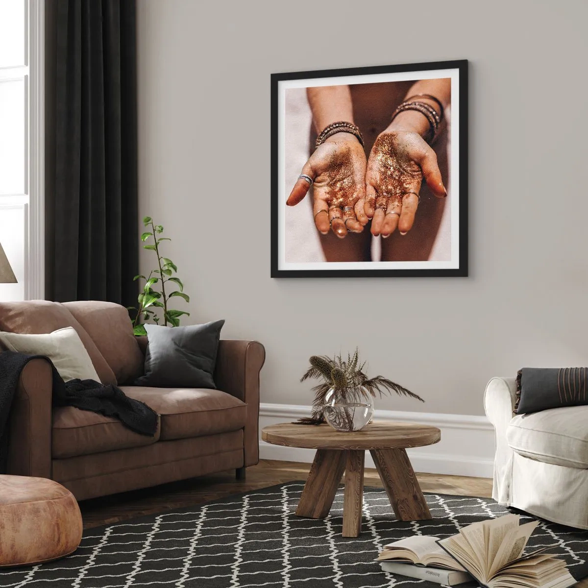 Poster in einem schwarzem Rahmen - Ein Geschenk für dich - 50x50 cm