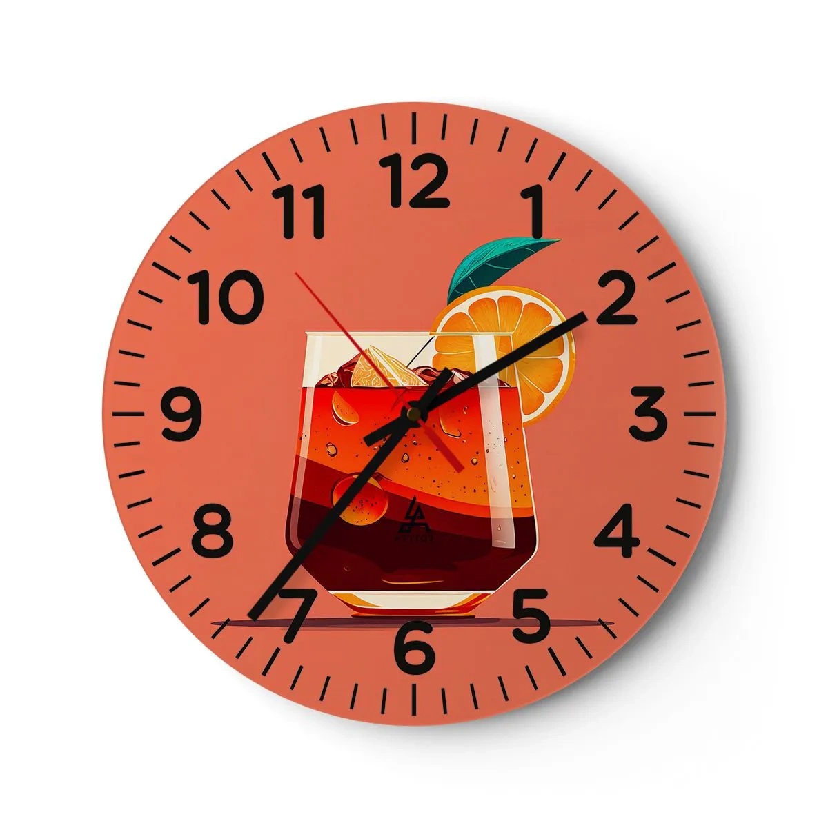 Wanduhr - Glasuhr - Sommerliche Erfrischung - 30x30 cm