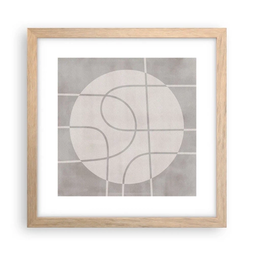 Poster in einem Rahmen aus heller Eiche - Kreisförmig und geradeaus - 30x30 cm