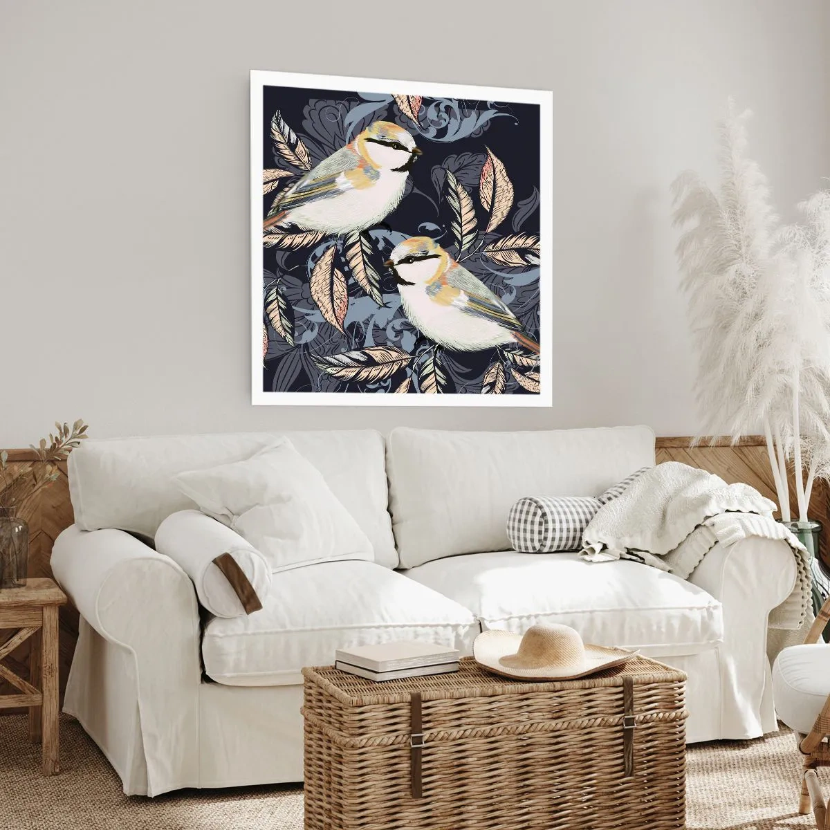 Poster - Gelb-blauer Triller - 50x50 cm