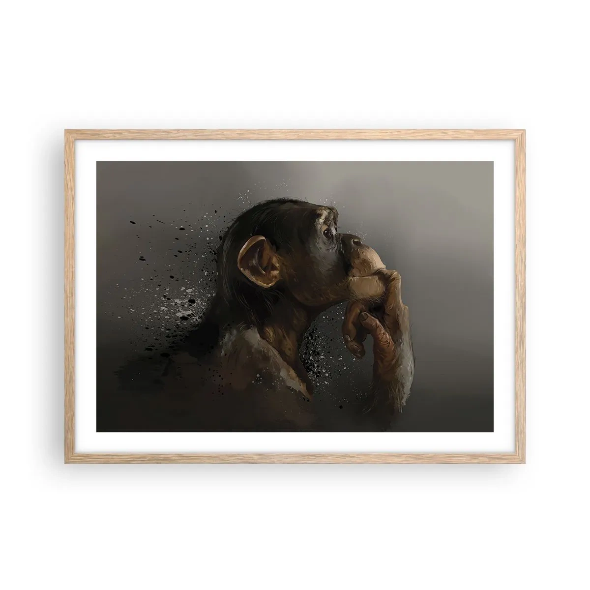 Poster in einem Rahmen aus heller Eiche - Sicherlich ein Denker - 70x50 cm