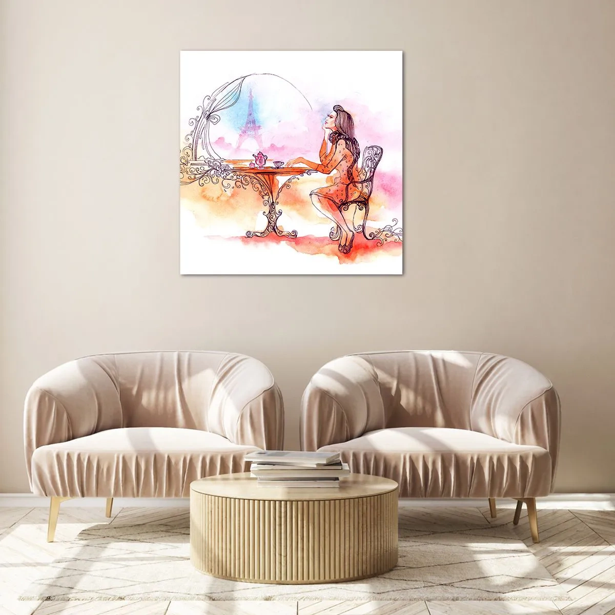 Glasbild - Bild auf glas - Pariser Chic - 60x60 cm