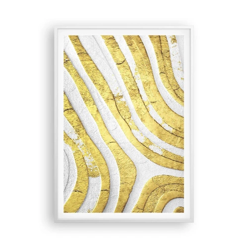 Poster in einem weißen Rahmen - Komposition in Weiß und Gold - 70x100 cm
