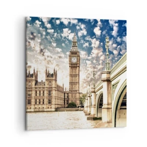 Bild auf Leinwand - Leinwandbild - Federwolken über der Themse - 50x50 cm