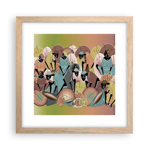 Poster in einem Rahmen aus heller Eiche - Ein toller Urlaub steht bevor - 30x30 cm