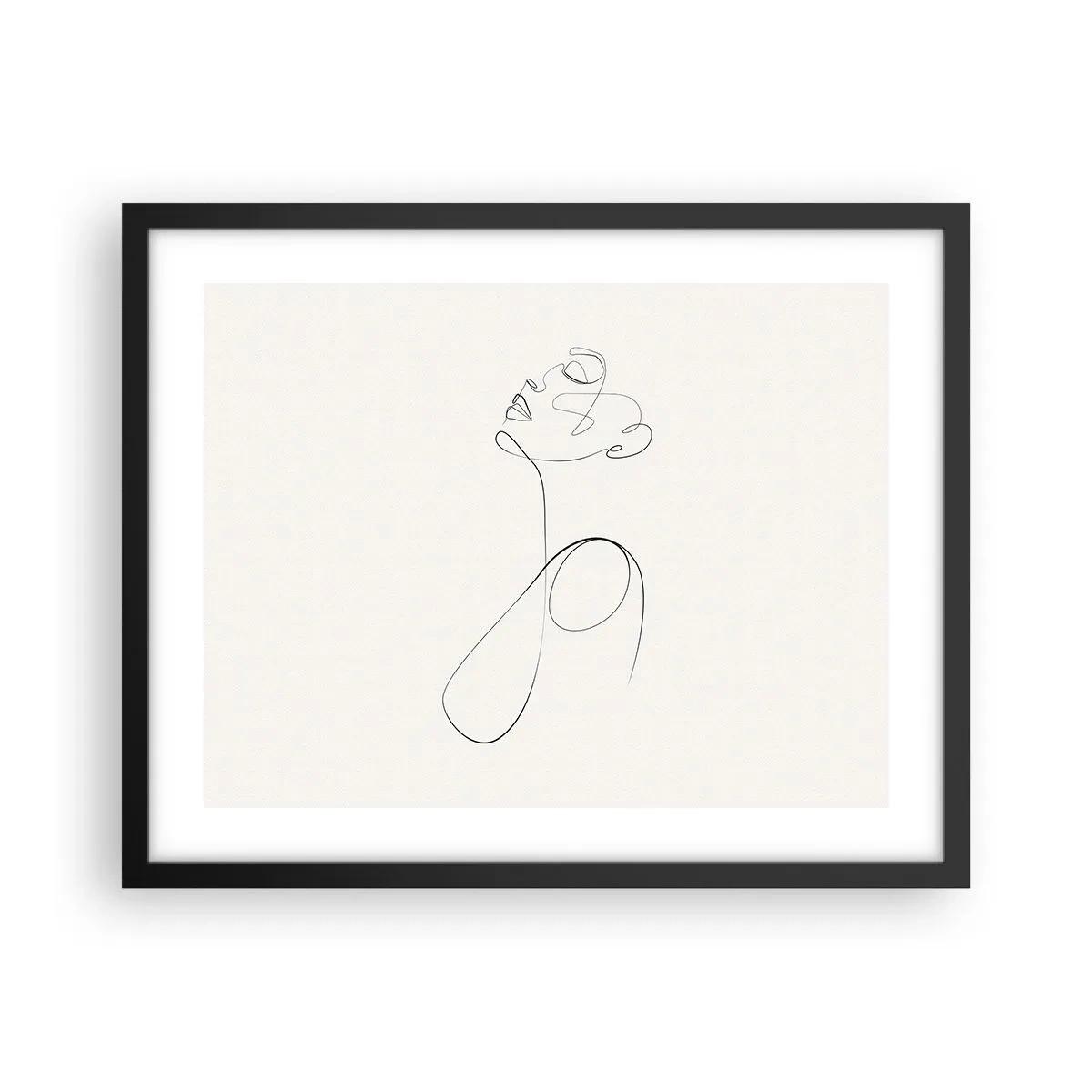 Poster in einem schwarzem Rahmen - Versunken in Träumen - 50x40 cm