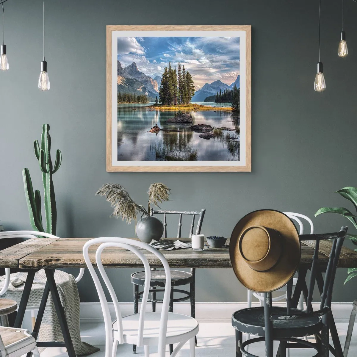 Poster in einem Rahmen aus heller Eiche - An dem tollen und sauberen Wasser ... - 40x40 cm