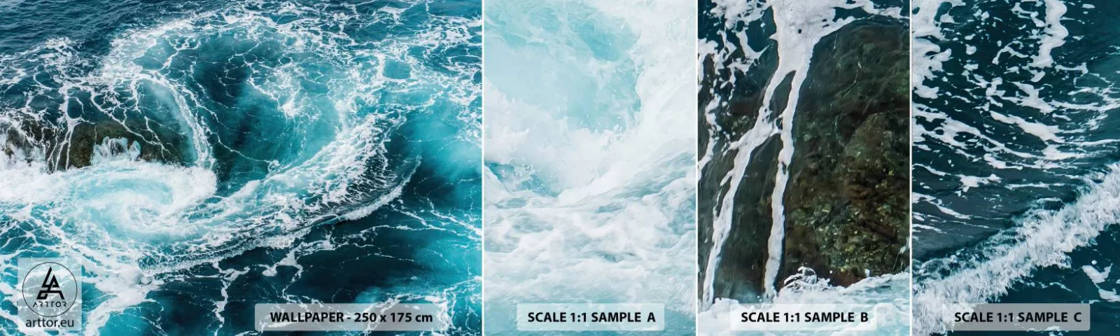 Fototapeten Muster Selbstklebend Deluxe Sticker - Das Tor zum Mittelpunkt der Erde - Meer, Abstraktion, Stück - 100x30 cm