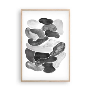 Poster in einem Rahmen aus heller Eiche - Felsige Abstraktion - 61x91 cm