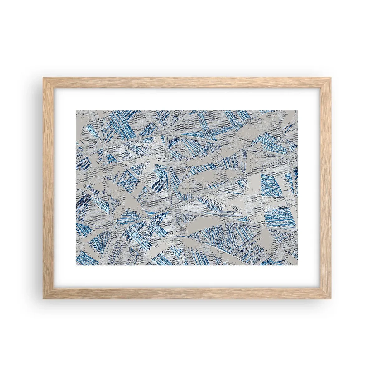 Poster in einem Rahmen aus heller Eiche - In einem blaugrauen Labyrinth - 40x30 cm