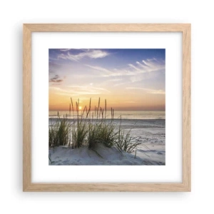 Poster in einem Rahmen aus heller Eiche - Schau, denk, fühl - 30x30 cm