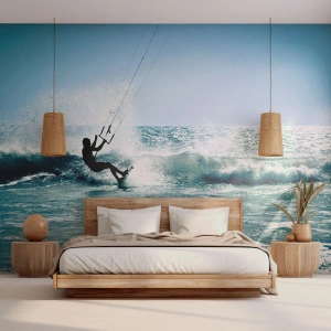 Fototapete Premium Sand - Hinreißen lassen - Sport, Kitesurfen, Meer - 400x280 cm