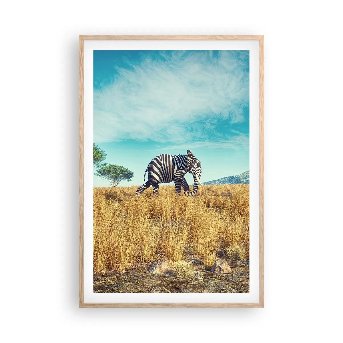 Poster in einem Rahmen aus heller Eiche - Grau ist nicht mehr in Mode - 61x91 cm