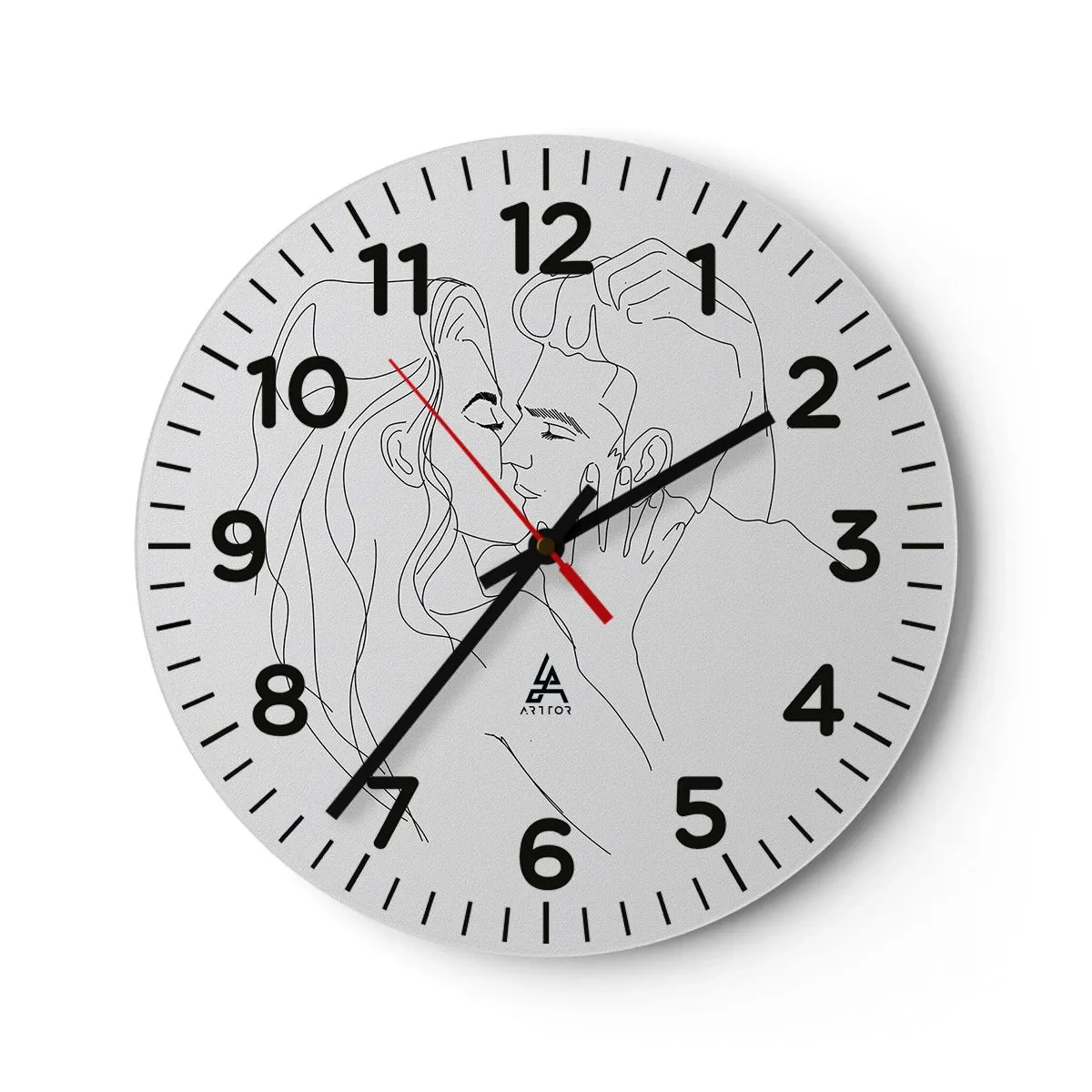 Wanduhr - Glasuhr - Dieselbe Linie - 40x40 cm
