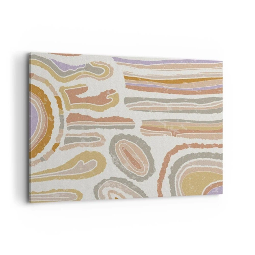 Bild auf Leinwand - Leinwandbild - Bunte Querschnitte abstrakter Formen - 100x70cm - Bunte Querschnitte - Moderne Wanddekoration für Wohnzimmer und Schlafzimmer ARTTOR