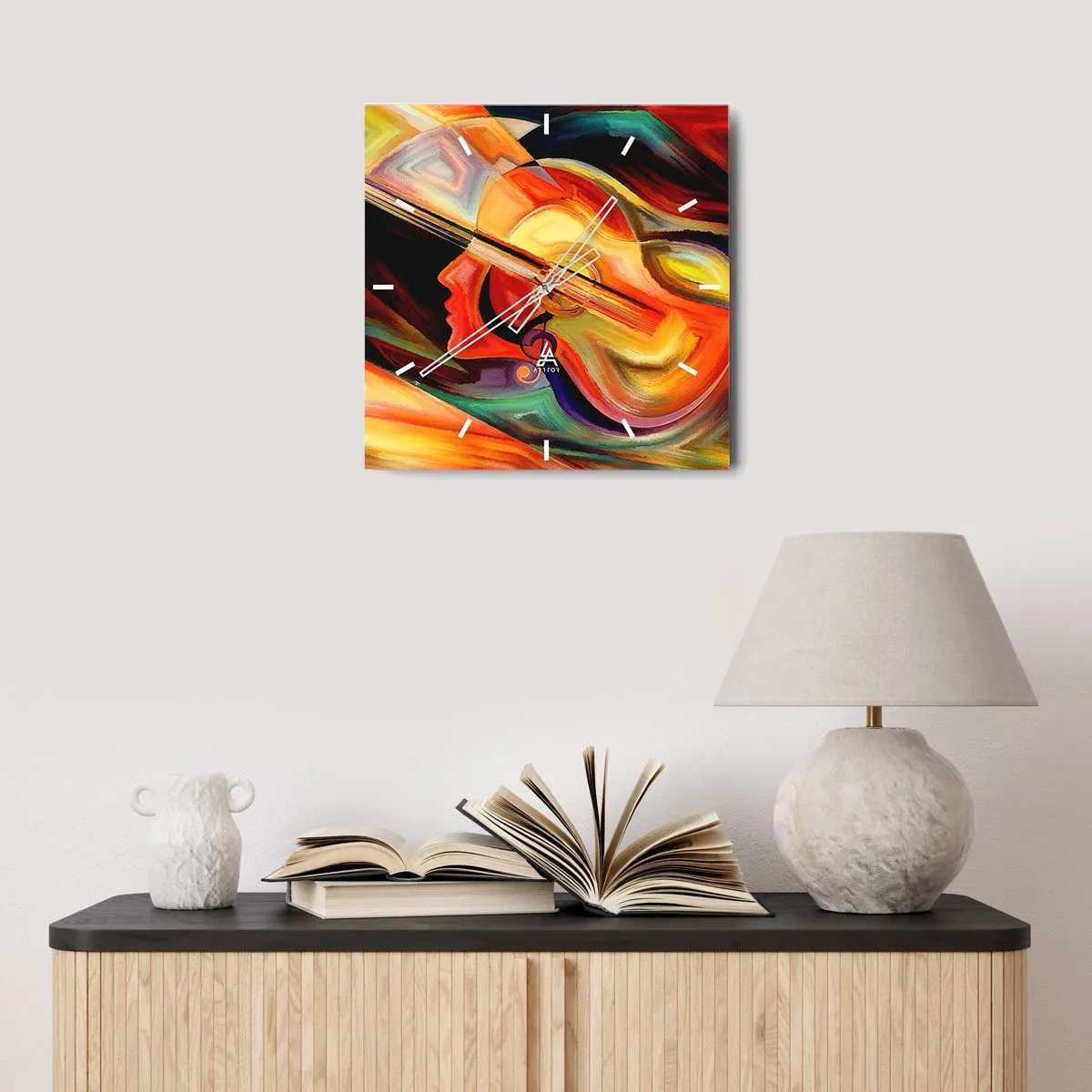 Wanduhr - Glasuhr - Alles ist gut - 40x40 cm