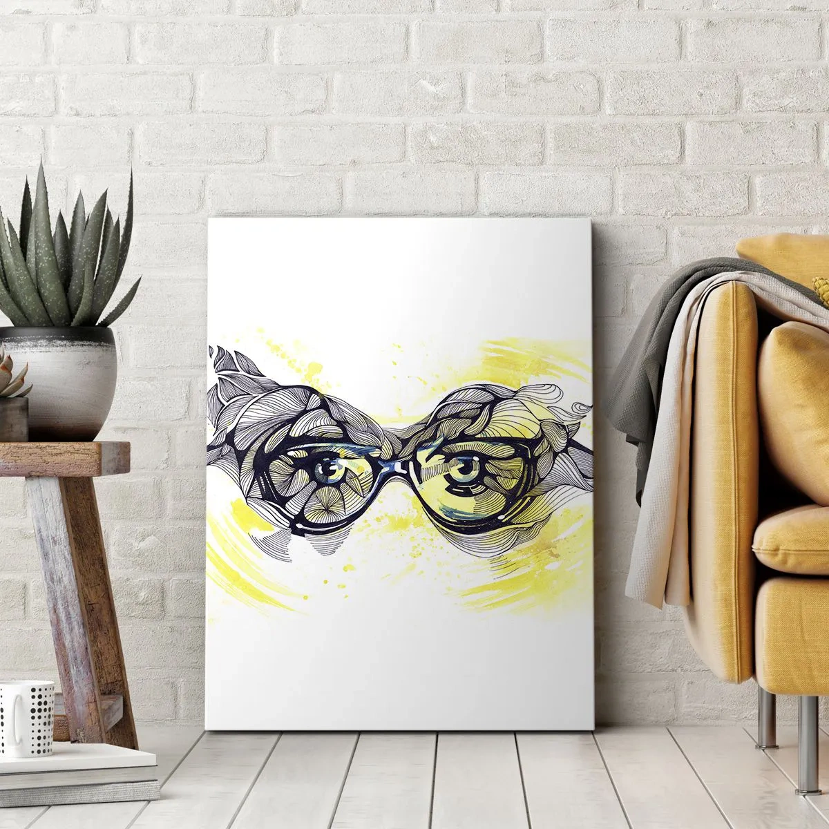 Bild auf Leinwand - Leinwandbild - Durch blaue Brille - 55x100 cm