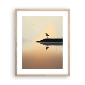 Poster in einem Rahmen aus heller Eiche - Herr am See - 40x50 cm