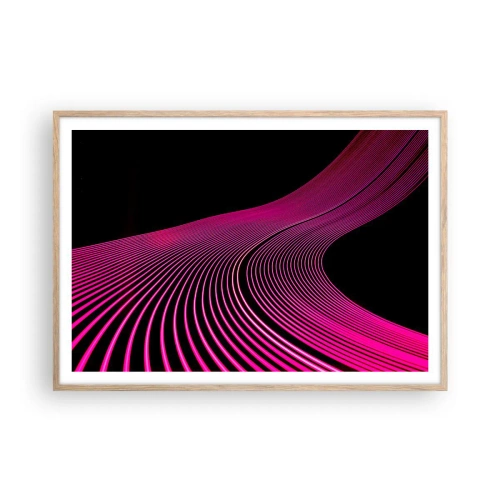 Poster in einem Rahmen aus heller Eiche - Allee des Lichts - 100x70 cm