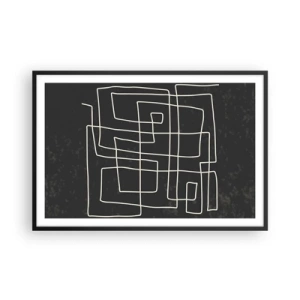 Poster in einem schwarzem Rahmen - Nicht so einfach - 91x61 cm