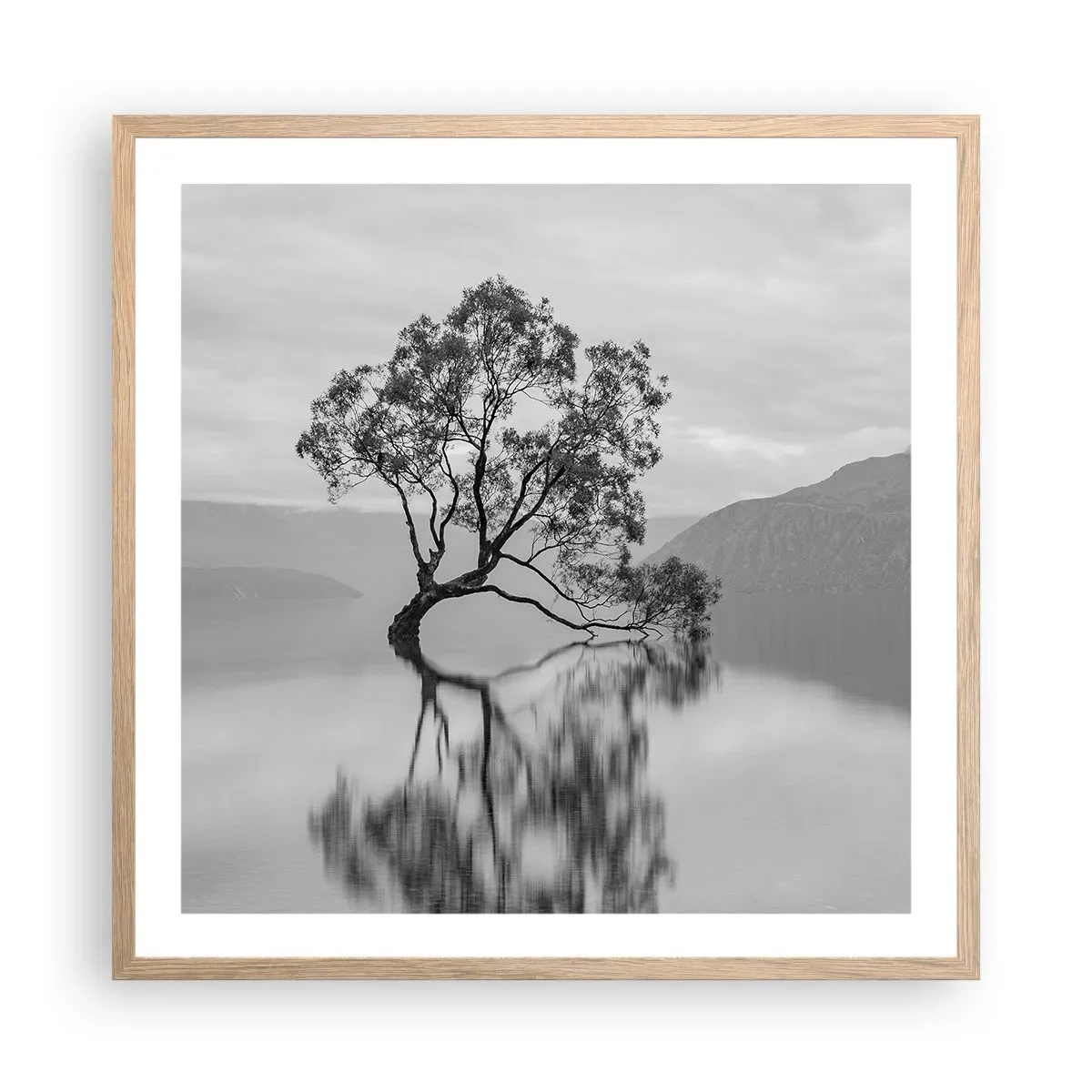 Poster in einem Rahmen aus heller Eiche - Es gibt so ein Land - 60x60 cm