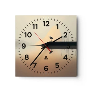 Wanduhr - Glasuhr - Herr am See - 40x40 cm