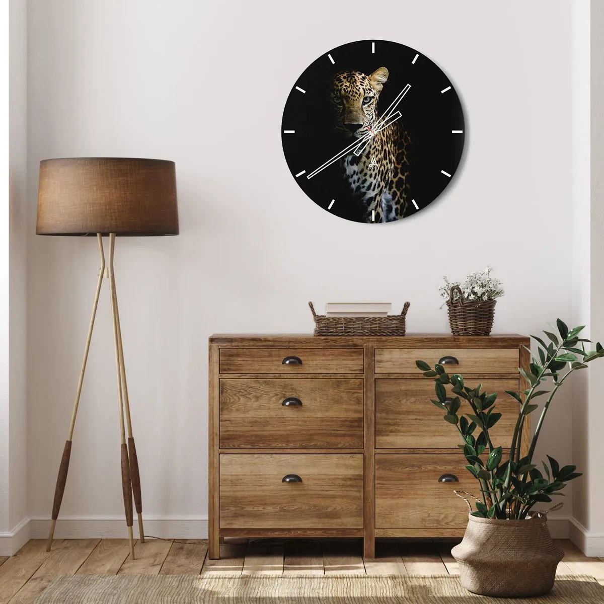 Wanduhr - Glasuhr - Dunkle Schönheit - 40x40 cm