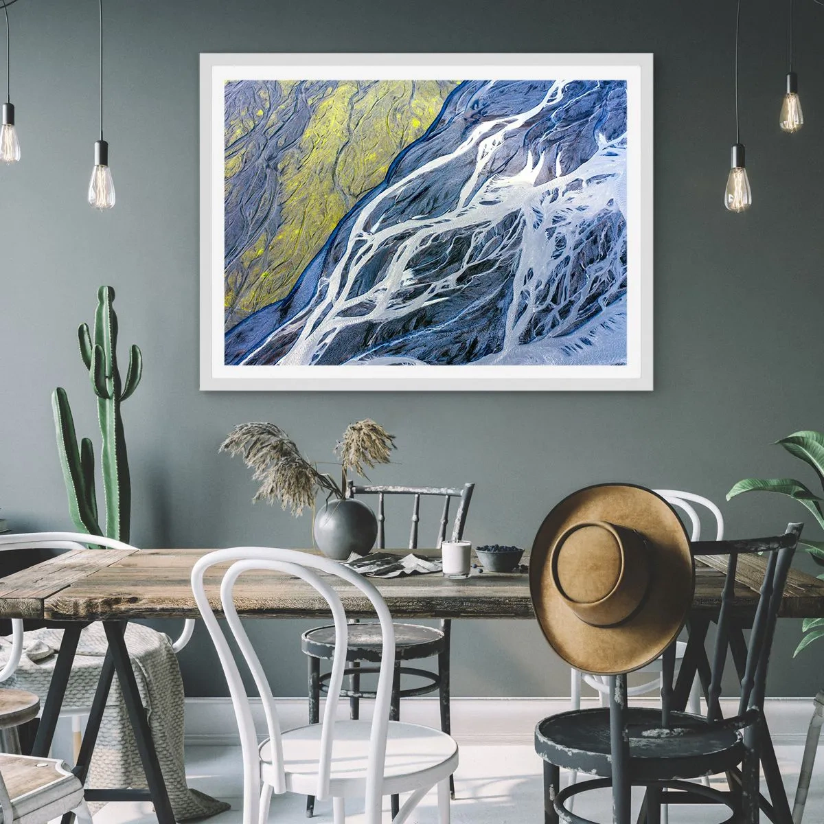 Poster in einem weißen Rahmen - Felsmalereien der Natur - 40x30 cm