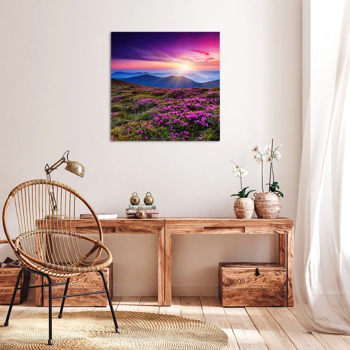 Bild auf Leinwand - Leinwandbild - Kräuter dufteten nach frischen Trauben von den Feldern - 30x30 cm