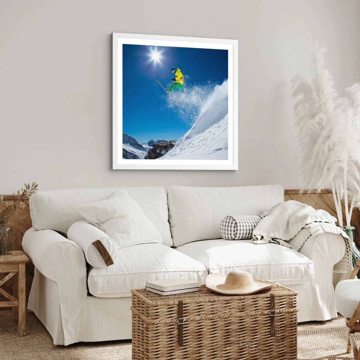 Poster in einem weißen Rahmen - Tanzen mit den Bergen - 40x40 cm