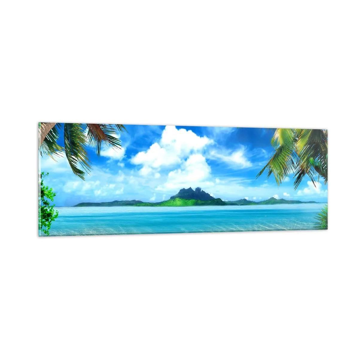 Glasbild - Bild auf glas - Das Azurblau der Tropen - 90x30 cm