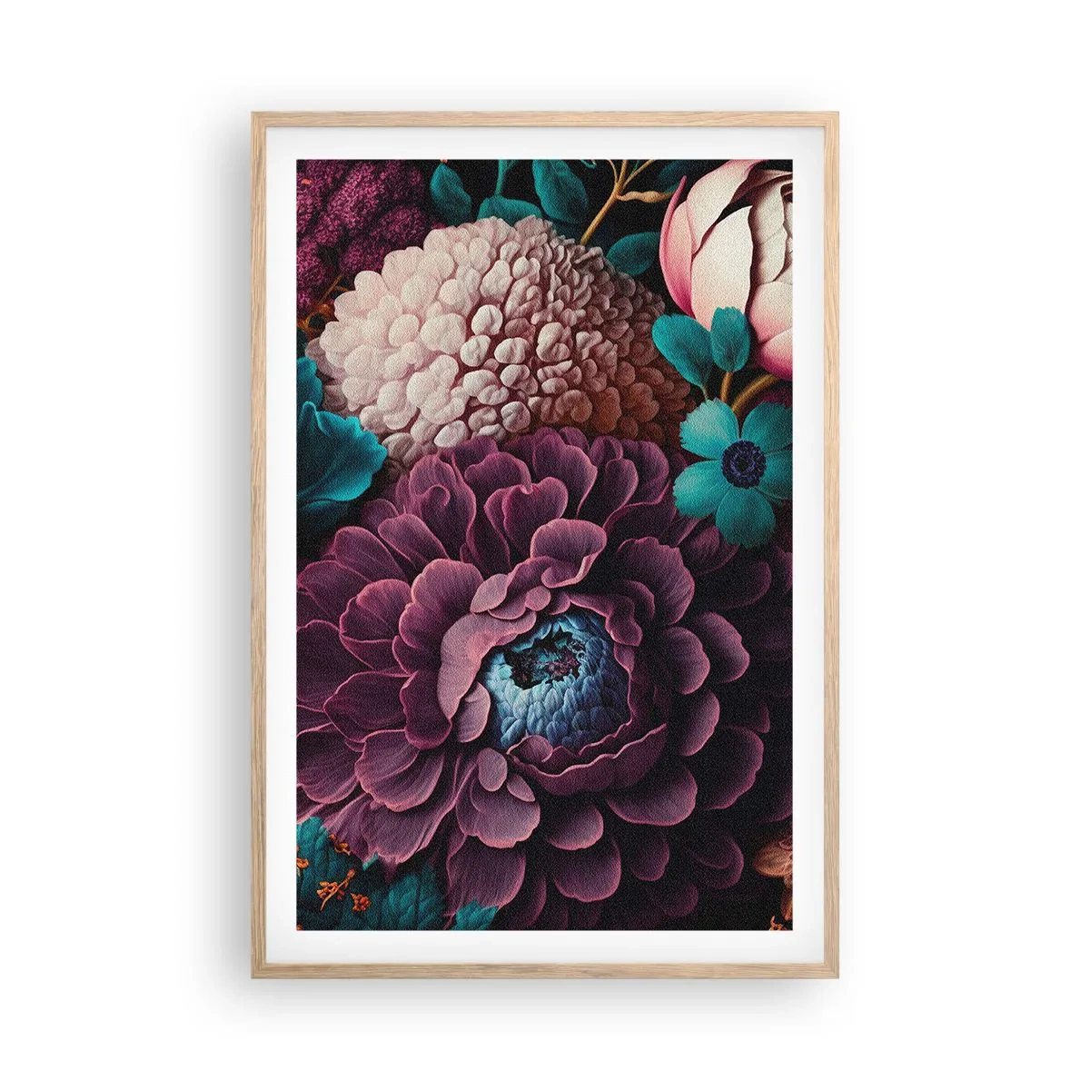 Poster in einem Rahmen aus heller Eiche - Natur in Hülle und Fülle - 61x91 cm