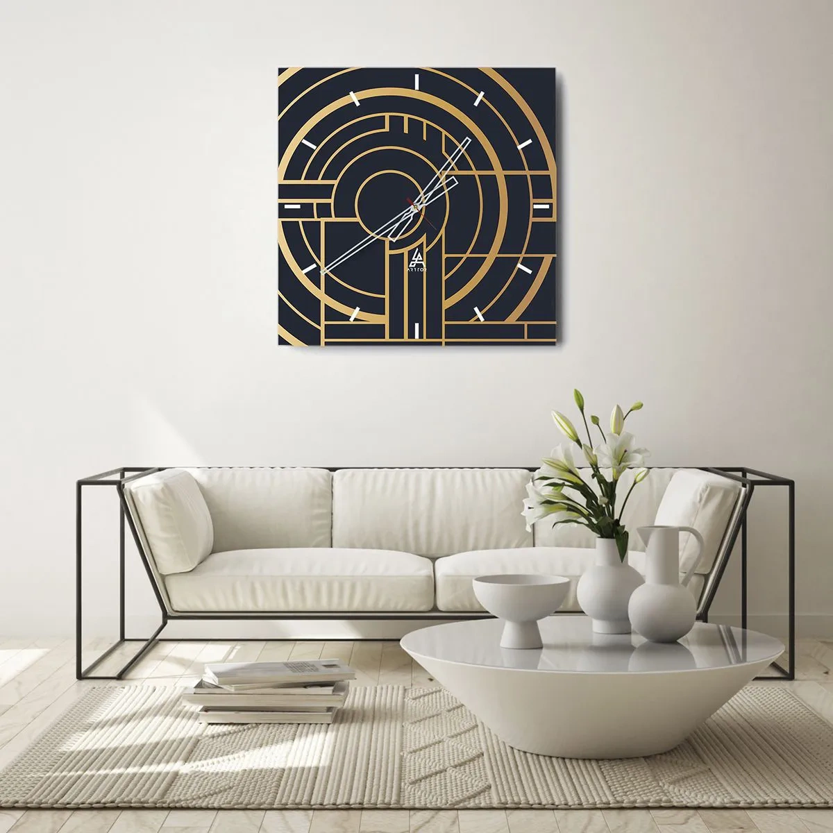 Wanduhr - Glasuhr - Wendungen der Dinge - 40x40 cm